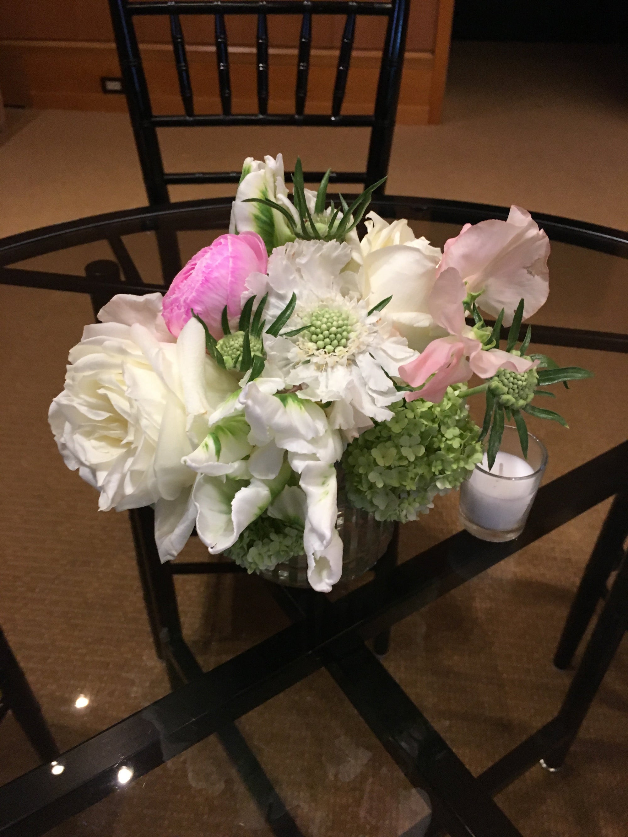 Small pink and white arrangement for an everyday occasion