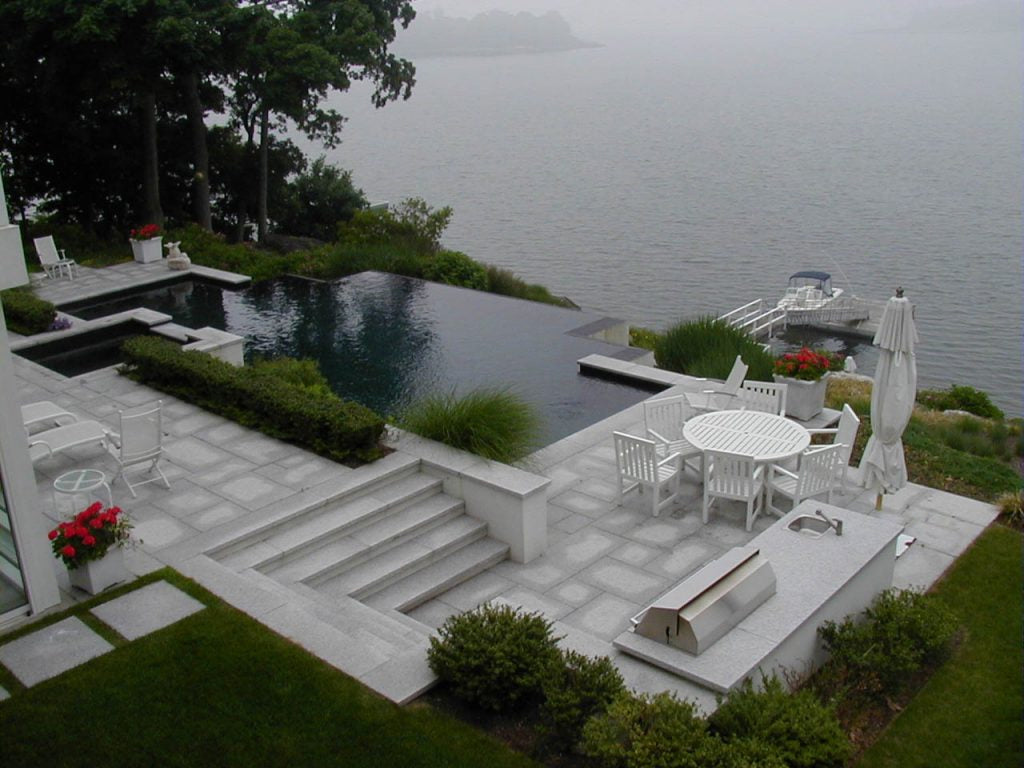 Dramatic waterfront infinity pool estate