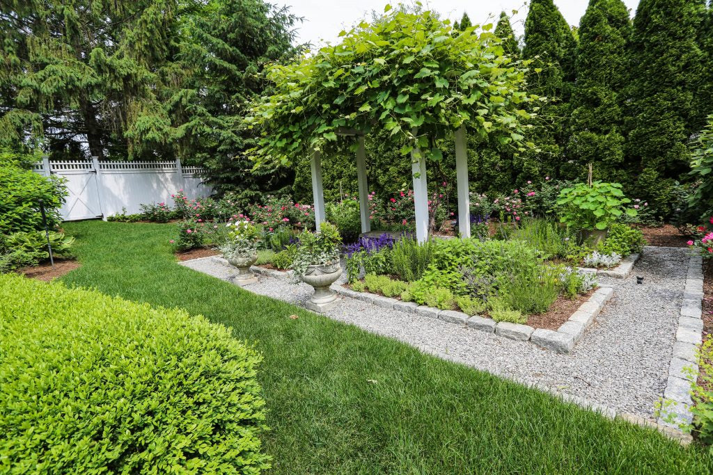 Formal parterre with boxwood structure