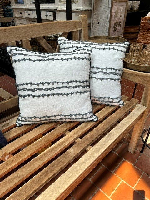 Cream &amp; Slate Pillow