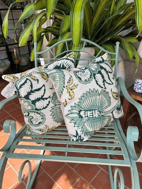 Green Floral Pillow