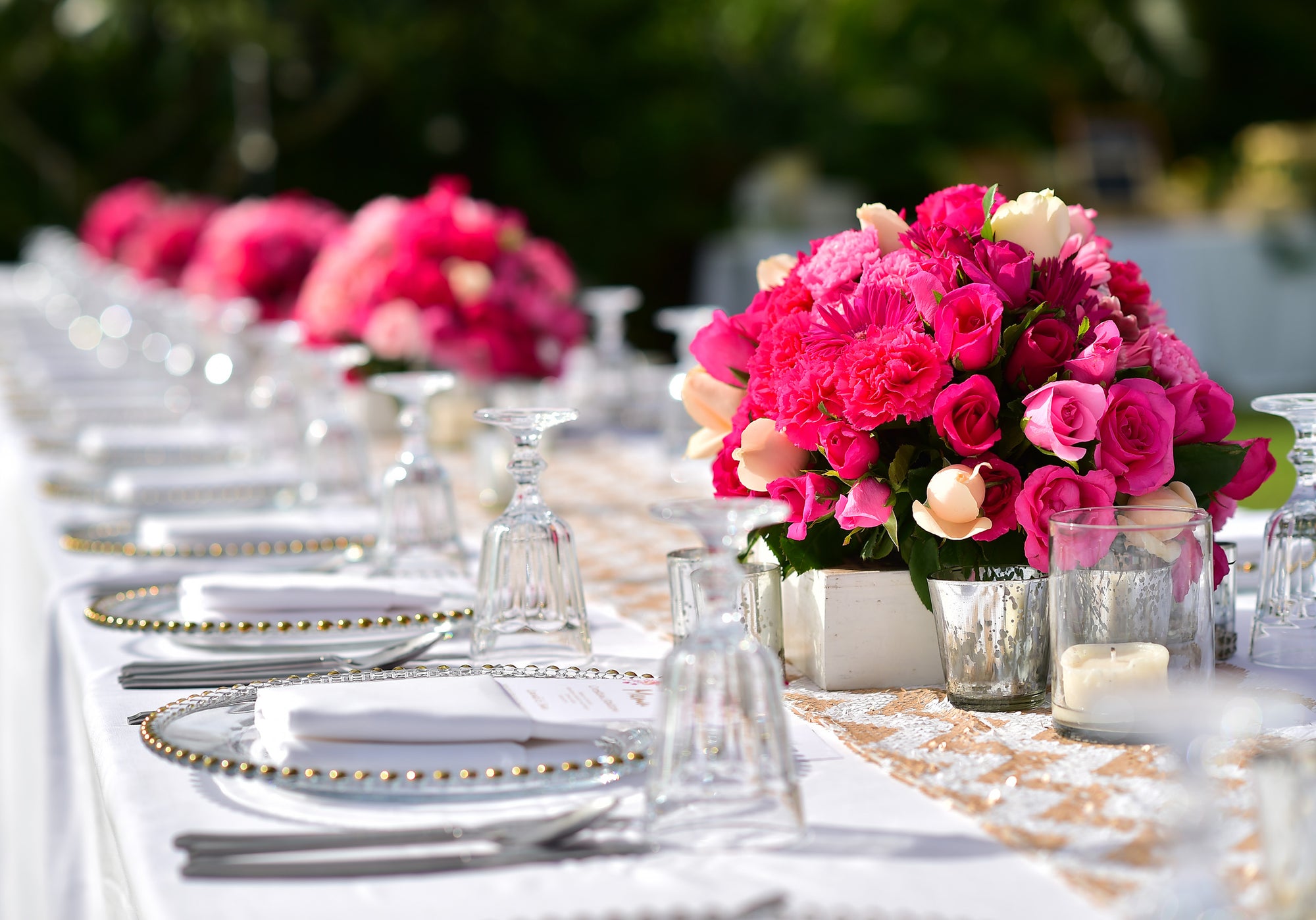 flowers on a table