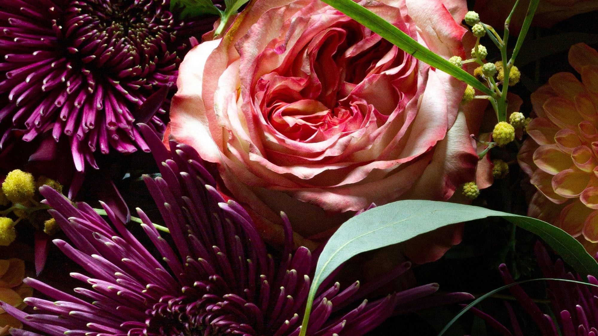 Seasonal flower arrangement by Perennial Gardens Bedford — fresh florals for Westchester homes
